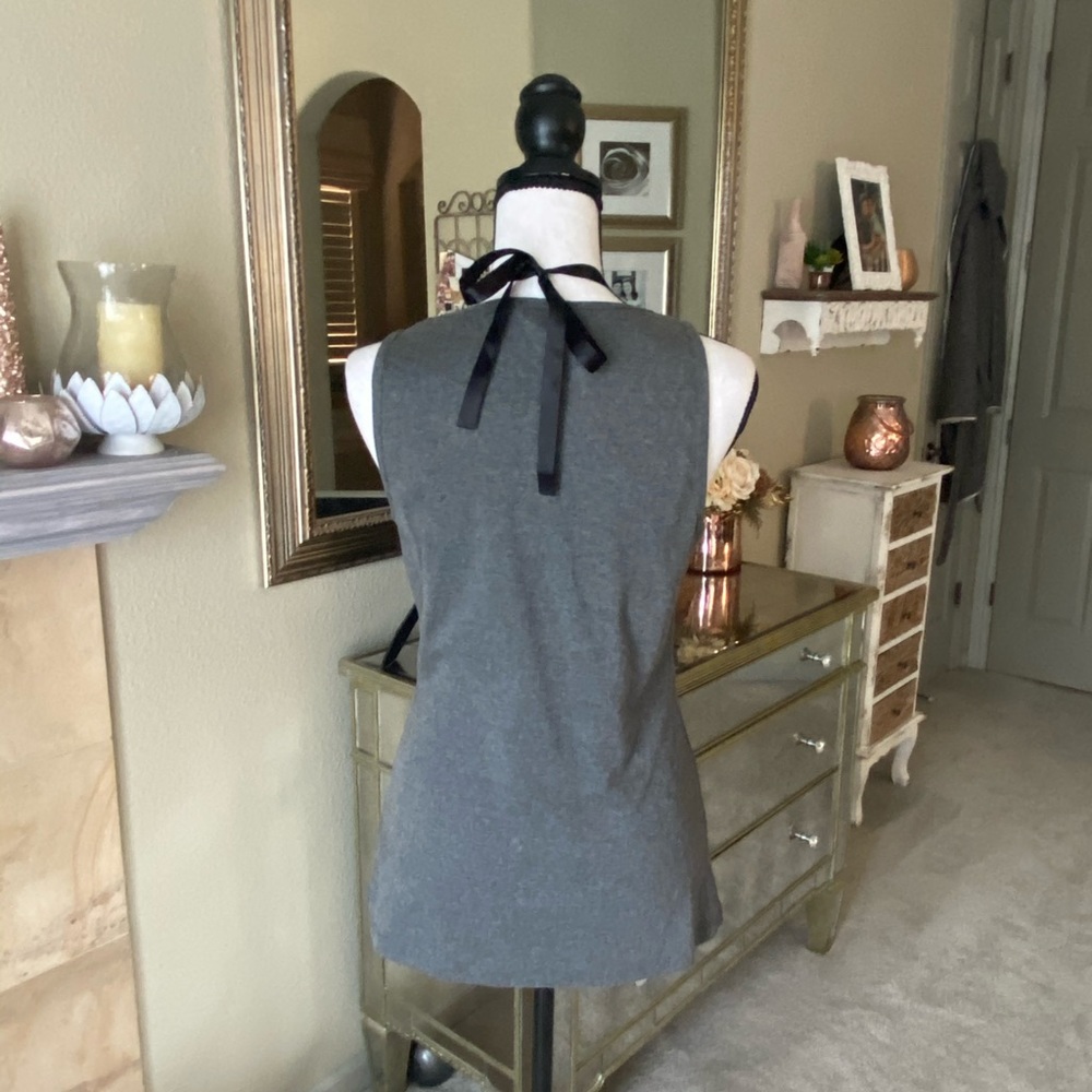 🍭3/25🍭 Unique Beaded Ribbed Tank w-Neck Ribbon - Picture 3 of 5